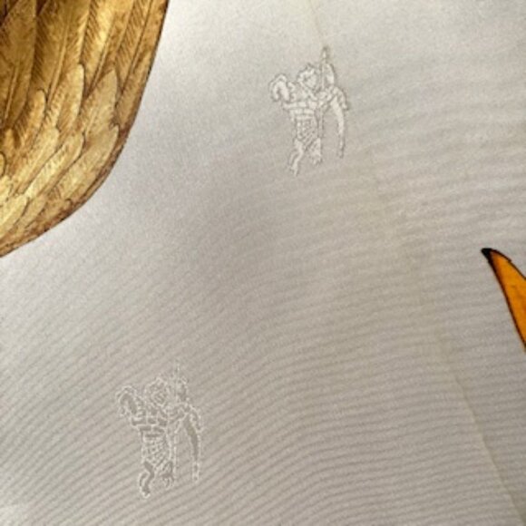 Vintage Burberry of London 100% Silk Scarf Nova Check Blue Gold Design - Picture 4 of 5